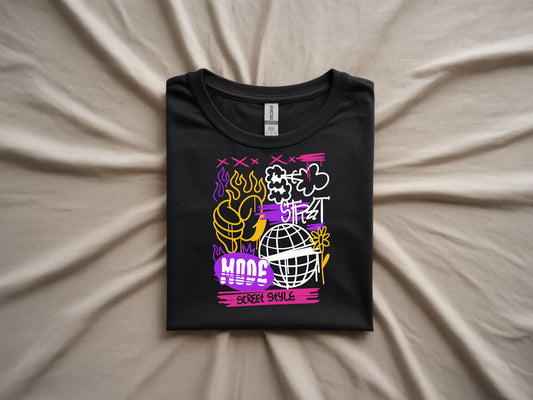 Vibrant Street Mode Vibes - folded-black-shirt