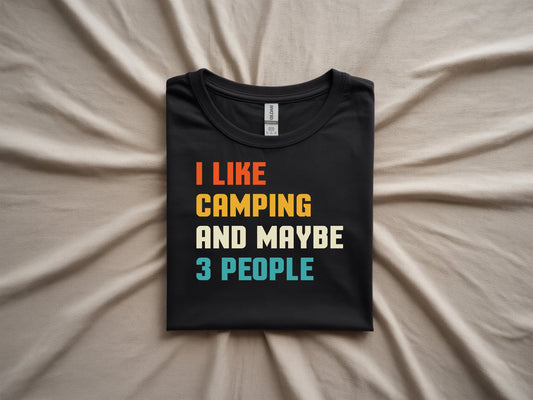 Camping & Crew Humor Tee - folded-black-shirt