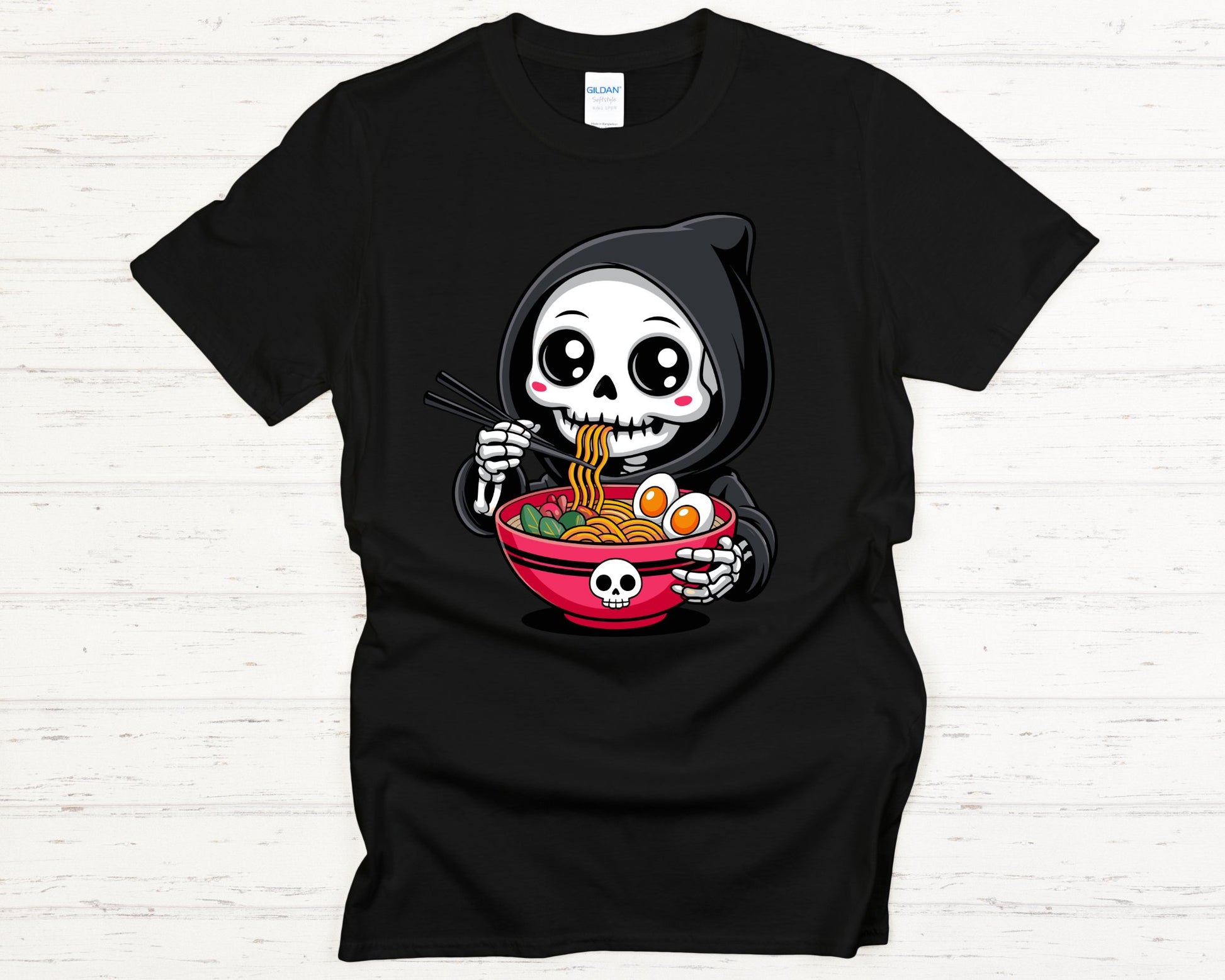 Grim Ramen Delight Tee - black-lay-flat