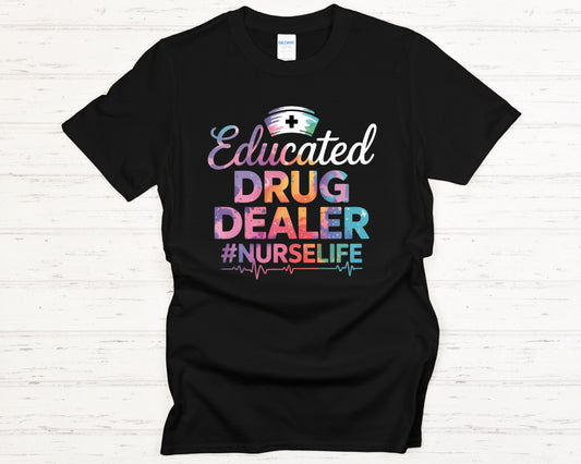 Educated Drug Dealer Tee - black-lay-flat