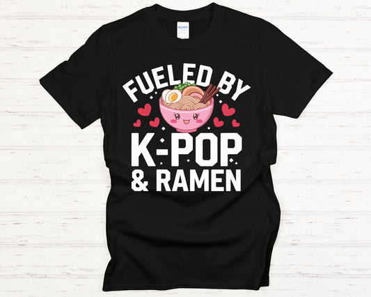 Ramen & K-Pop Harmony Tee - black-lay-flat