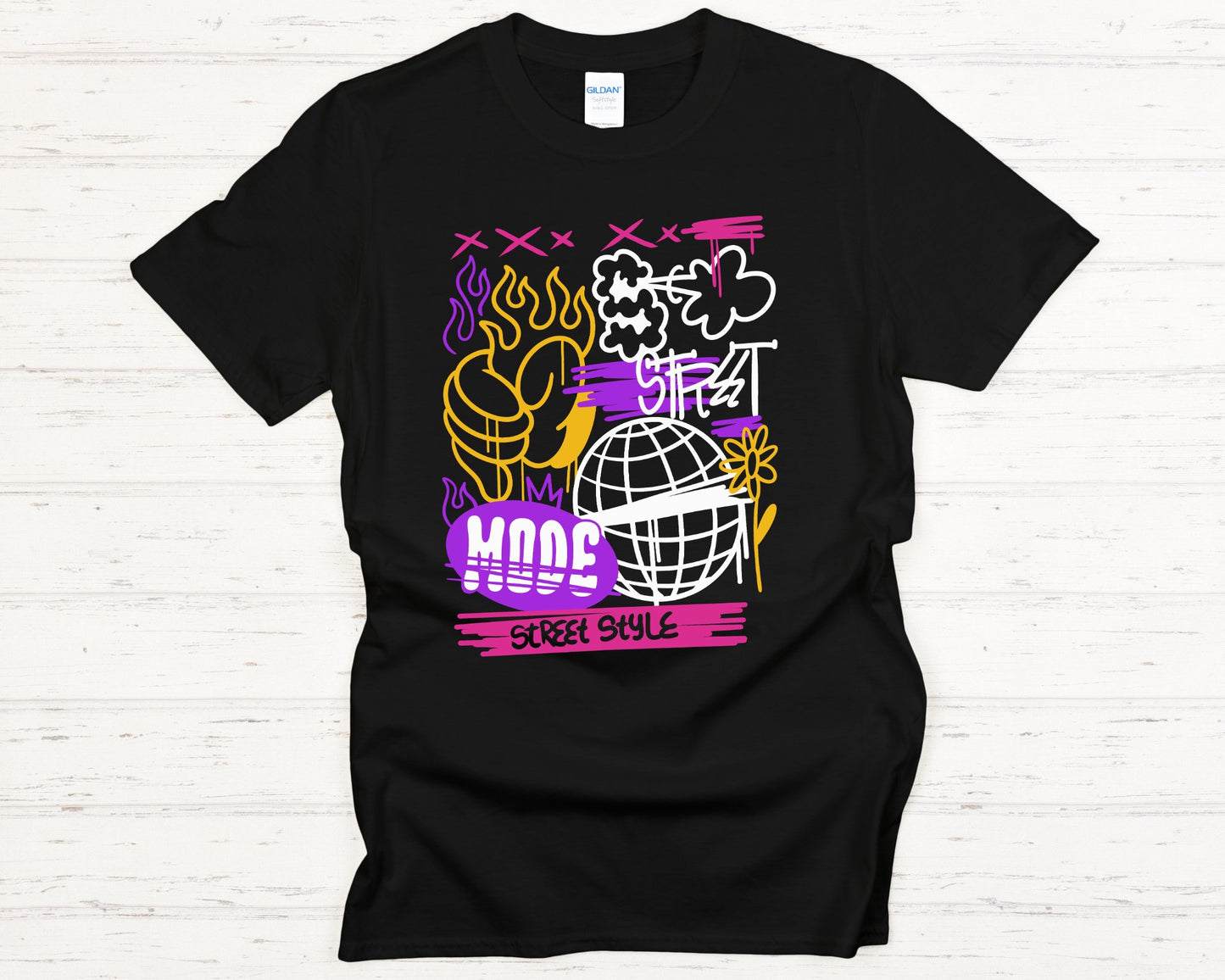 Vibrant Street Mode Vibes - black-lay-flat