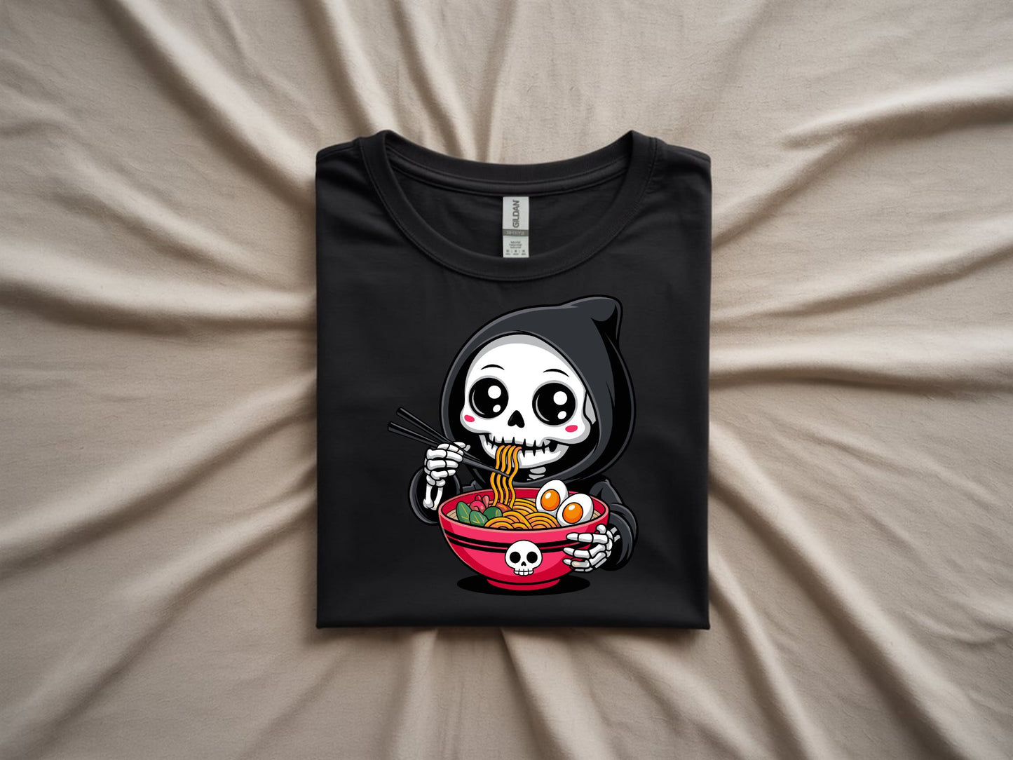 Grim Ramen Delight Tee - folded-black-shirt