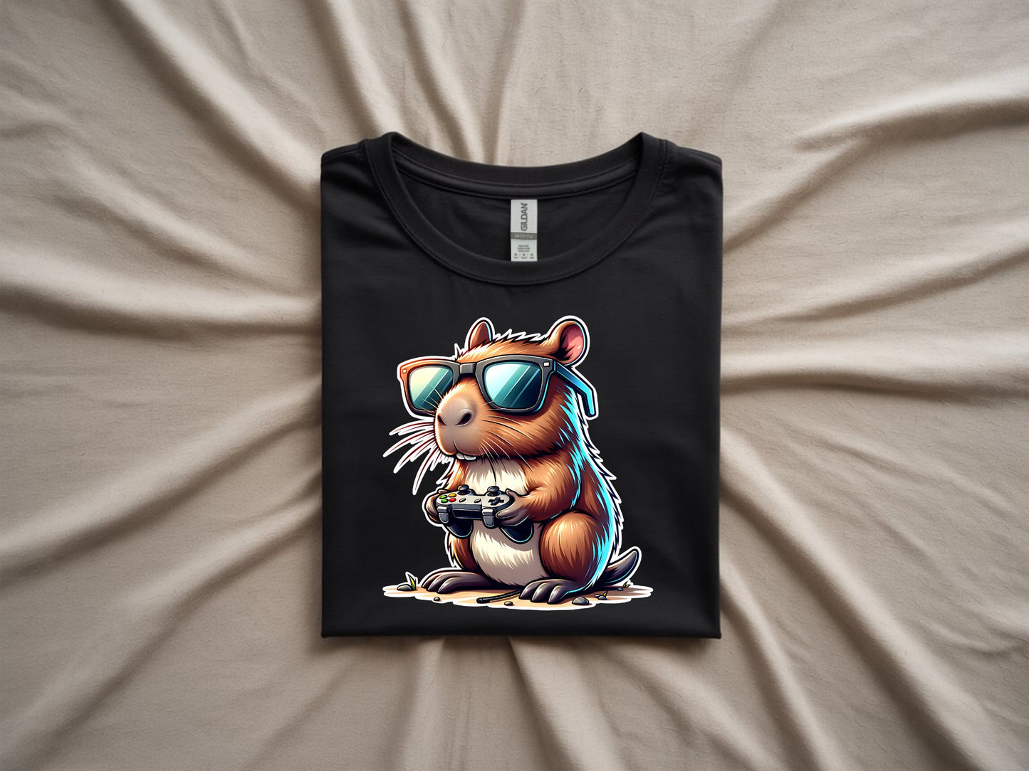 Cool Gamer Cappy Vibes - folded-black-shirt