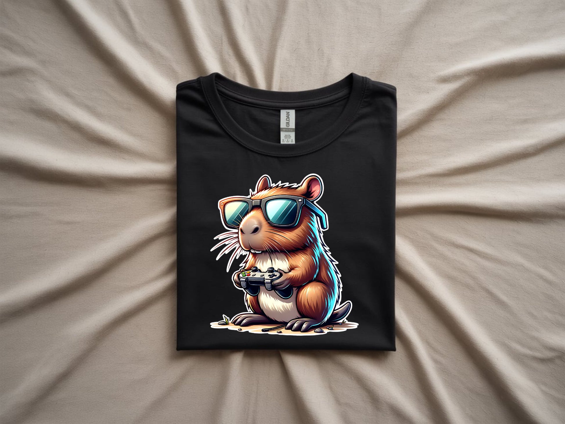 Cool Gamer Cappy Vibes - folded-black-shirt