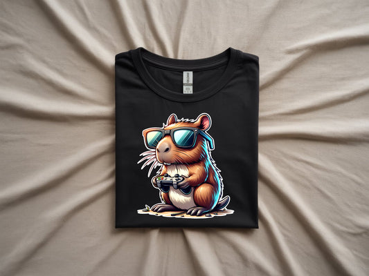 Cool Gamer Cappy Vibes - folded-black-shirt