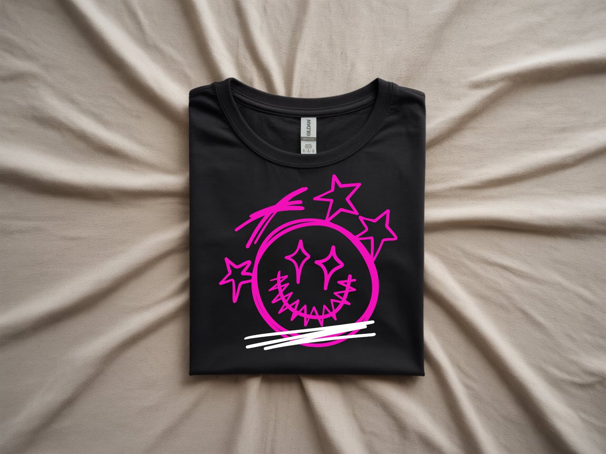 Keep Smiling Tee - folded-black-shirt