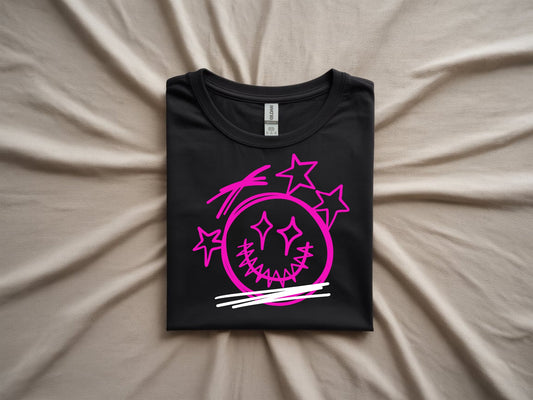 Keep Smiling Tee - folded-black-shirt