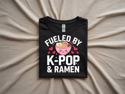 Ramen & K-Pop Harmony Tee - folded-black-shirt