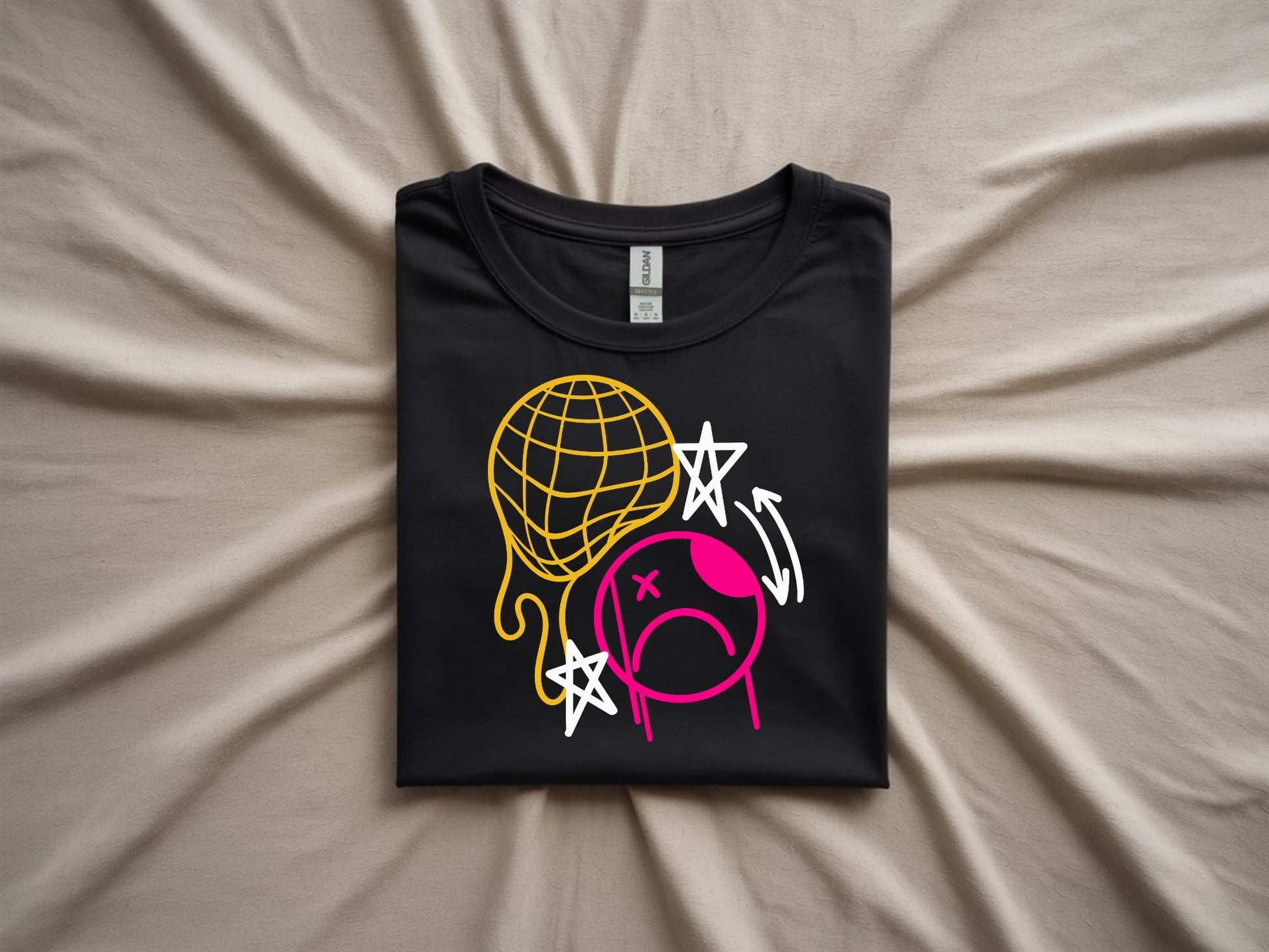 Cosmic Dreamscape Tee - folded-black-shirt