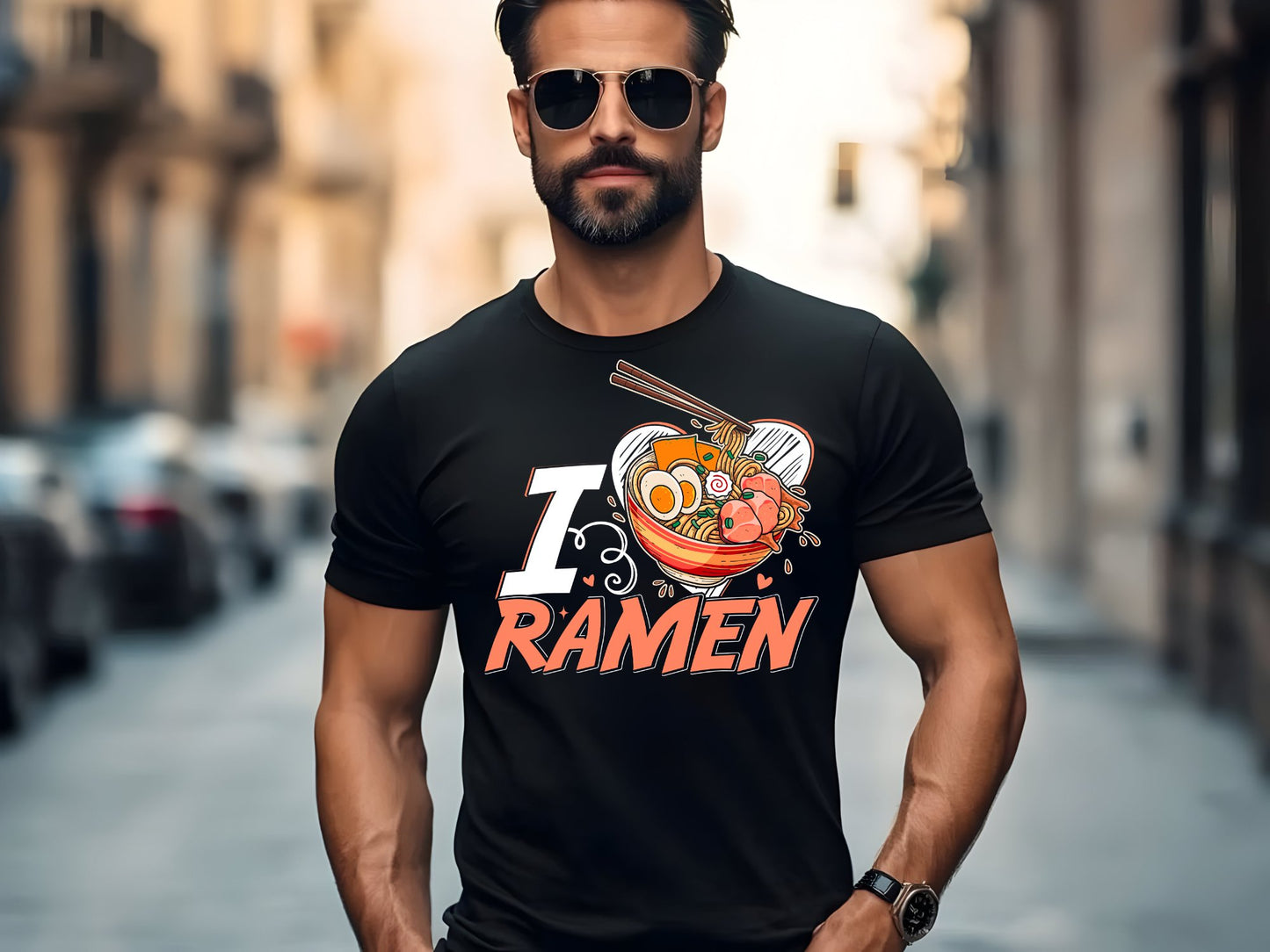 Ramen Lover's Delight Tee - man-black-shirt