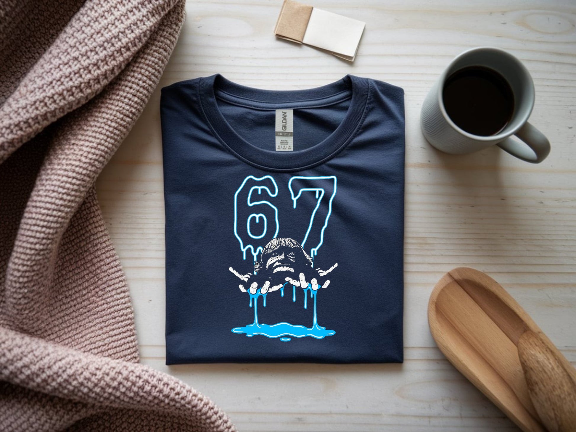 6-7 Drip Tee - navy-flat-shirt