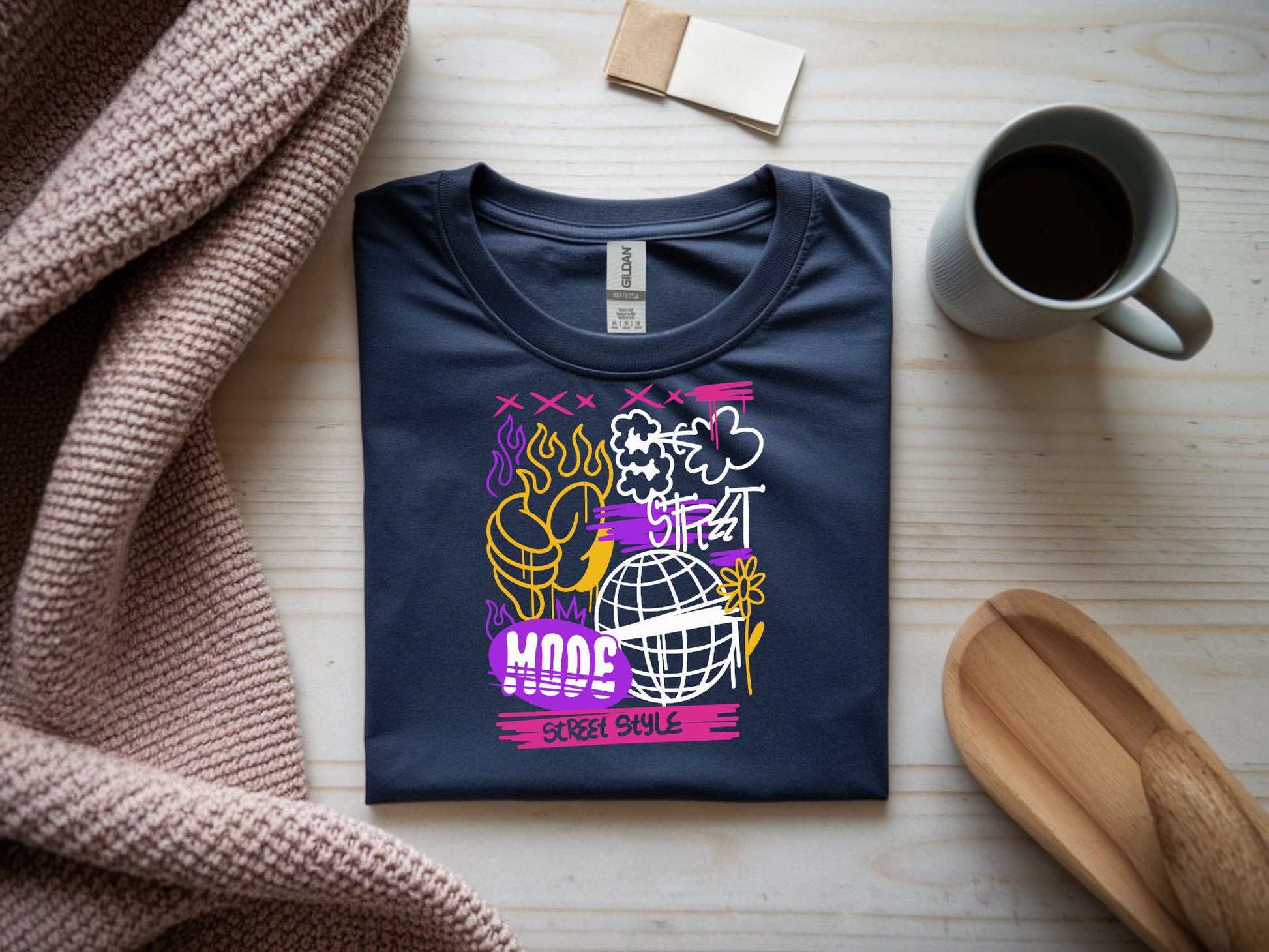 Vibrant Street Mode Vibes - navy-flat-shirt