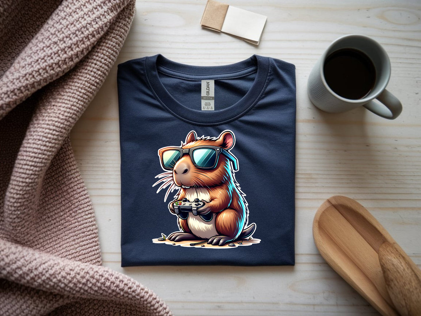 Cool Gamer Cappy Vibes - navy-flat-shirt