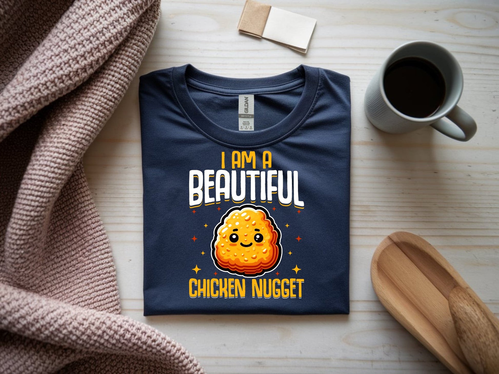 Beautiful Nugget of Joy - navy-flat-shirt