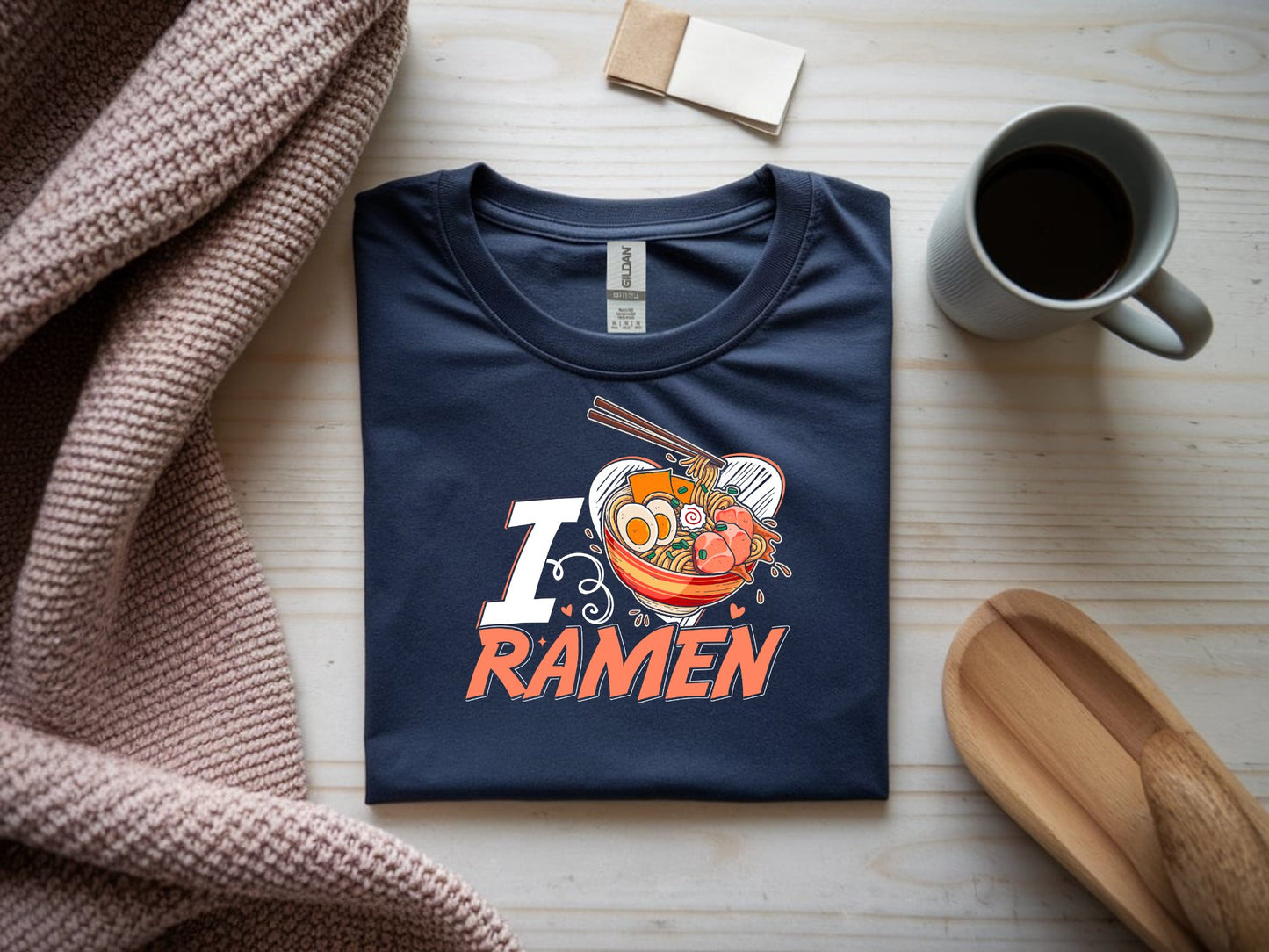 Ramen Lover's Delight Tee - navy-flat-shirt