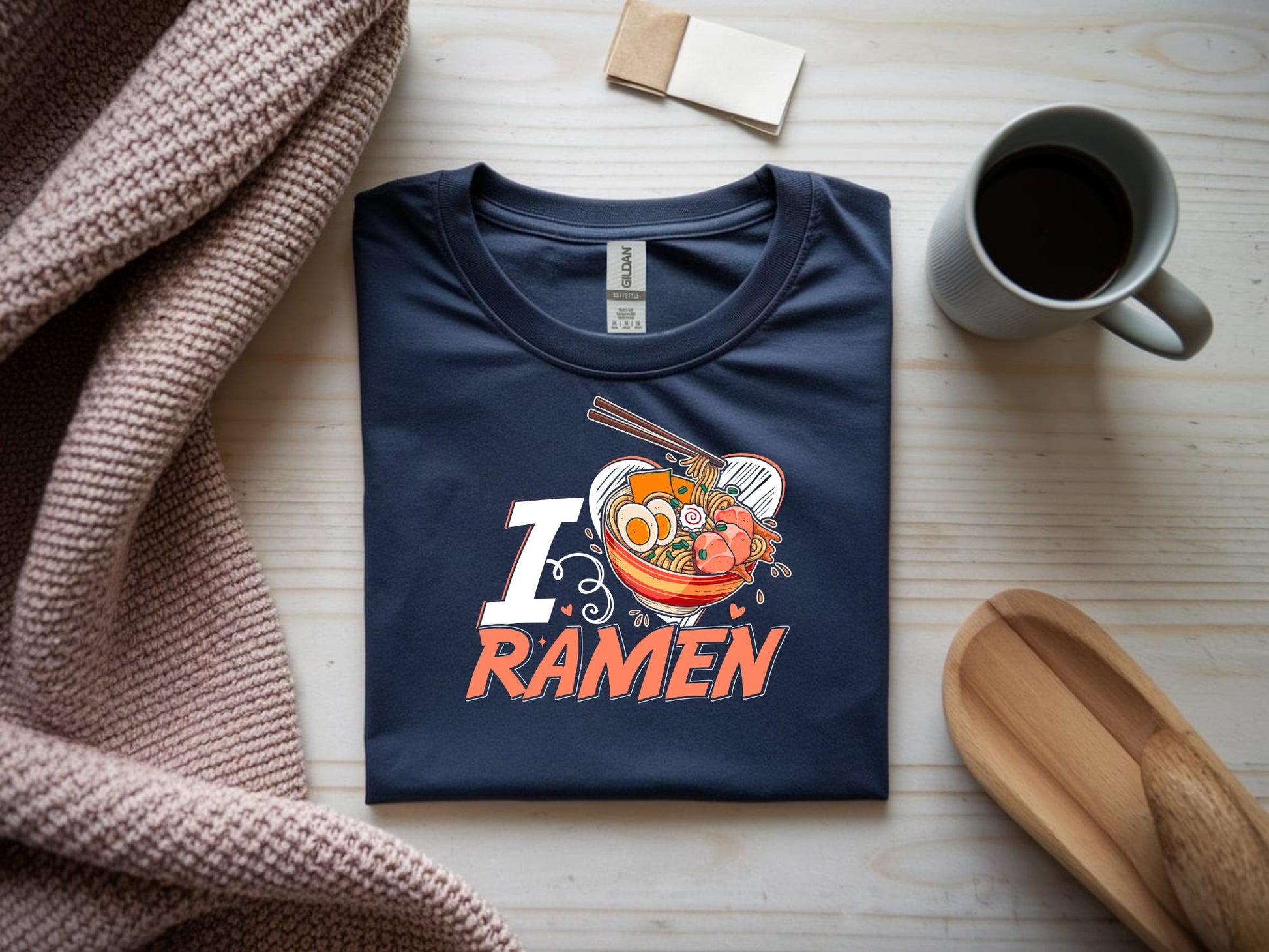 Ramen Lover's Delight Tee - navy-flat-shirt