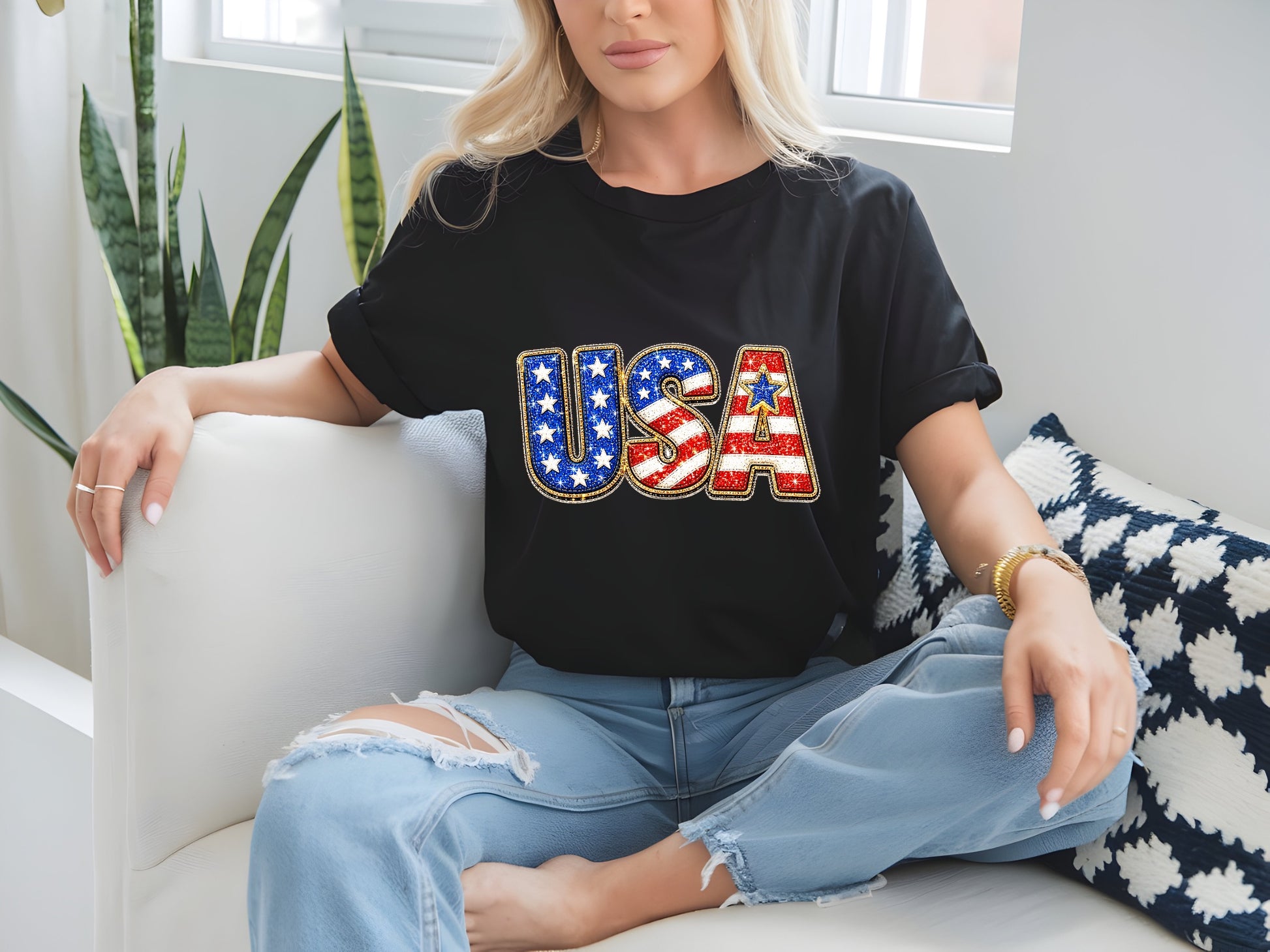 Glittering USA Pride Tee
