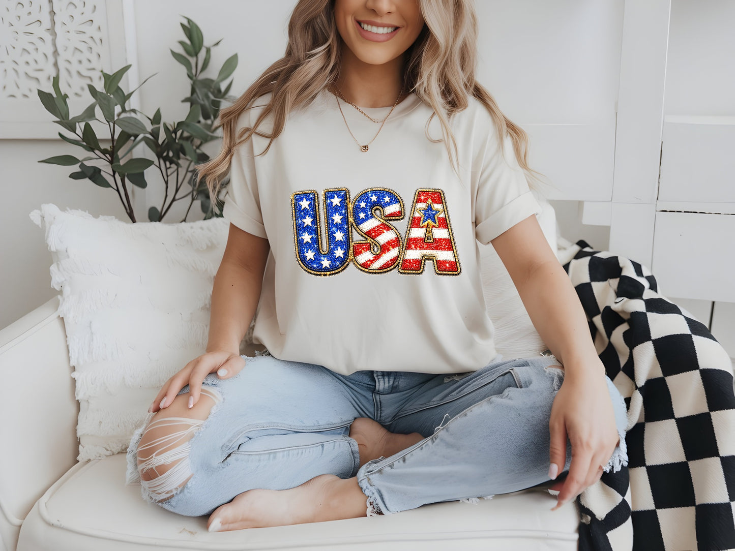 Glittering USA Pride Tee