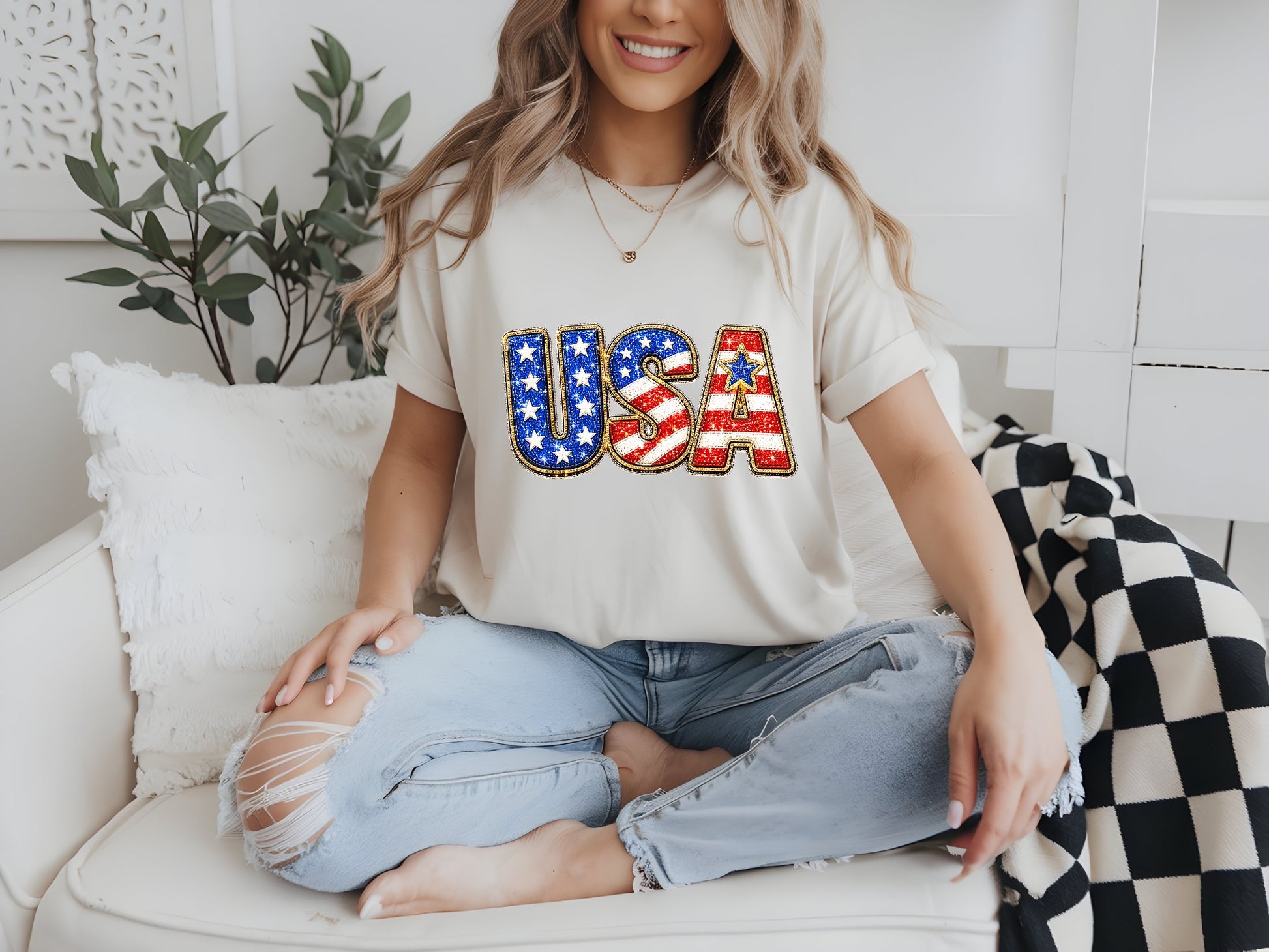 Glittering USA Pride Tee