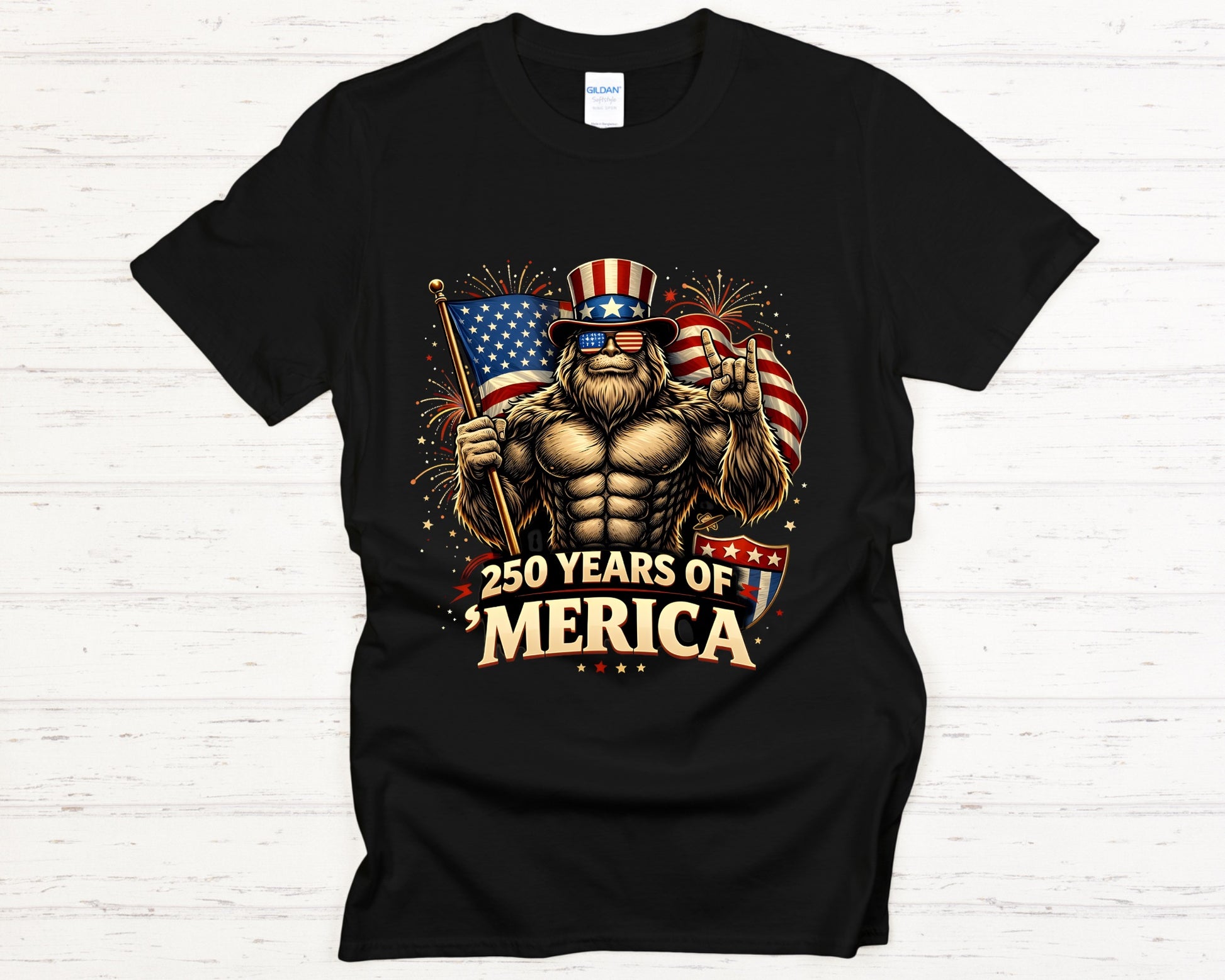 Bigfoot American Patriotic Celebration Tee
