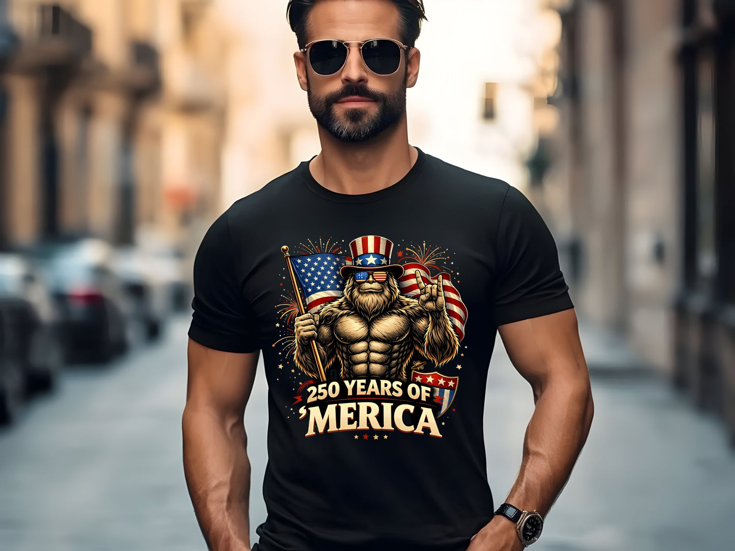 Bigfoot American Patriotic Celebration Tee