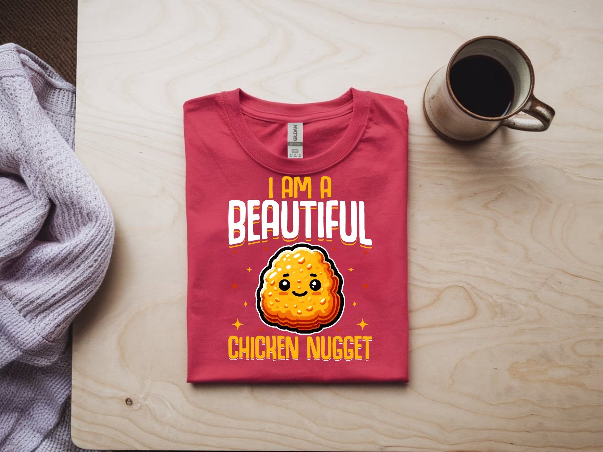 Beautiful Nugget of Joy - red-flat-shirt