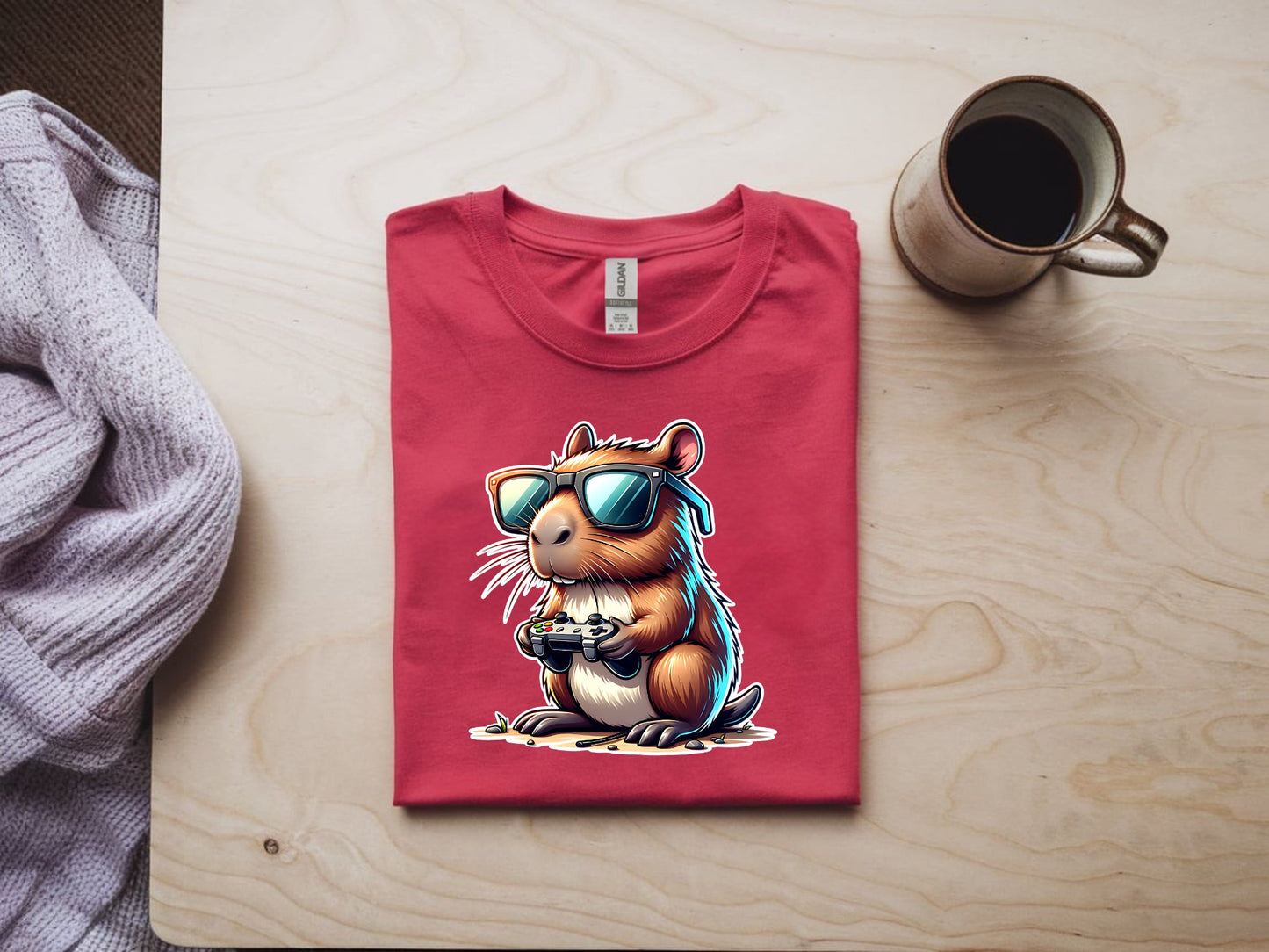 Cool Gamer Cappy Vibes - red-flat-shirt