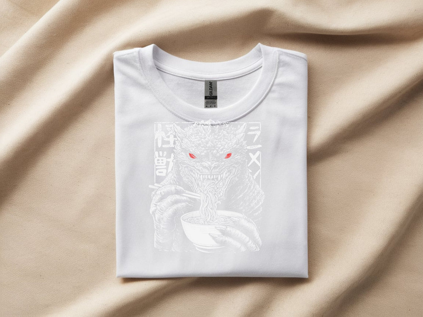 Ramen Rampage: Kaiju Feast - white-flat-shirt