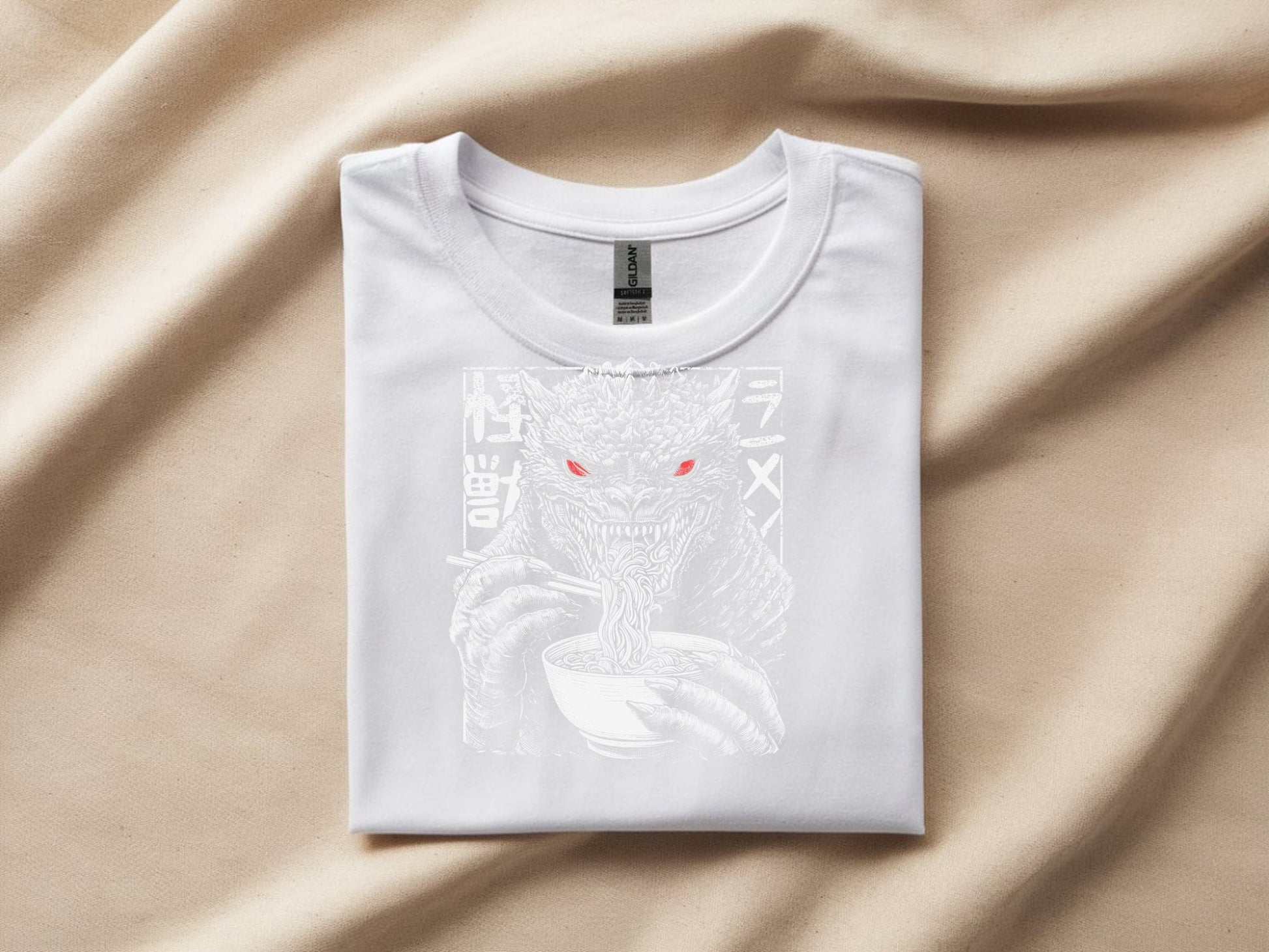 Ramen Rampage: Kaiju Feast - white-flat-shirt