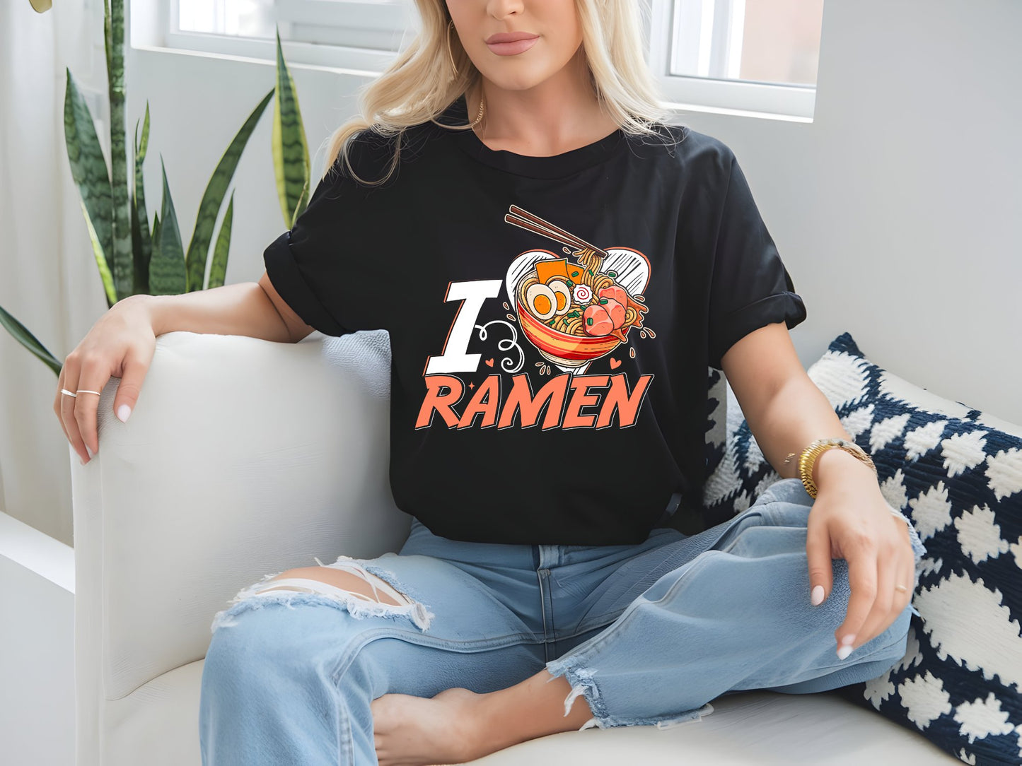 Ramen Lover's Delight Tee - woman-black-shirt