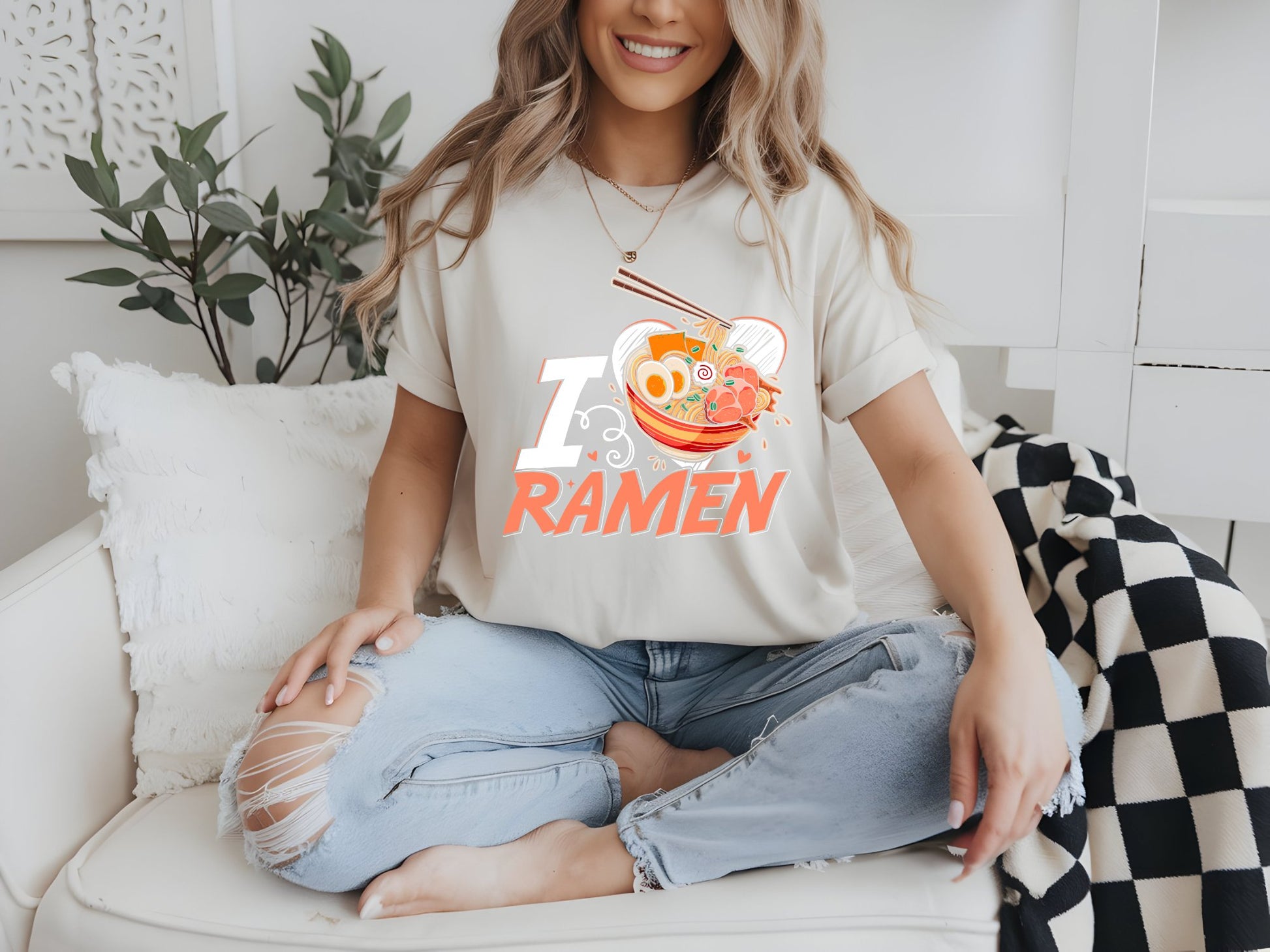 Ramen Lover's Delight Tee - woman-white-shirt